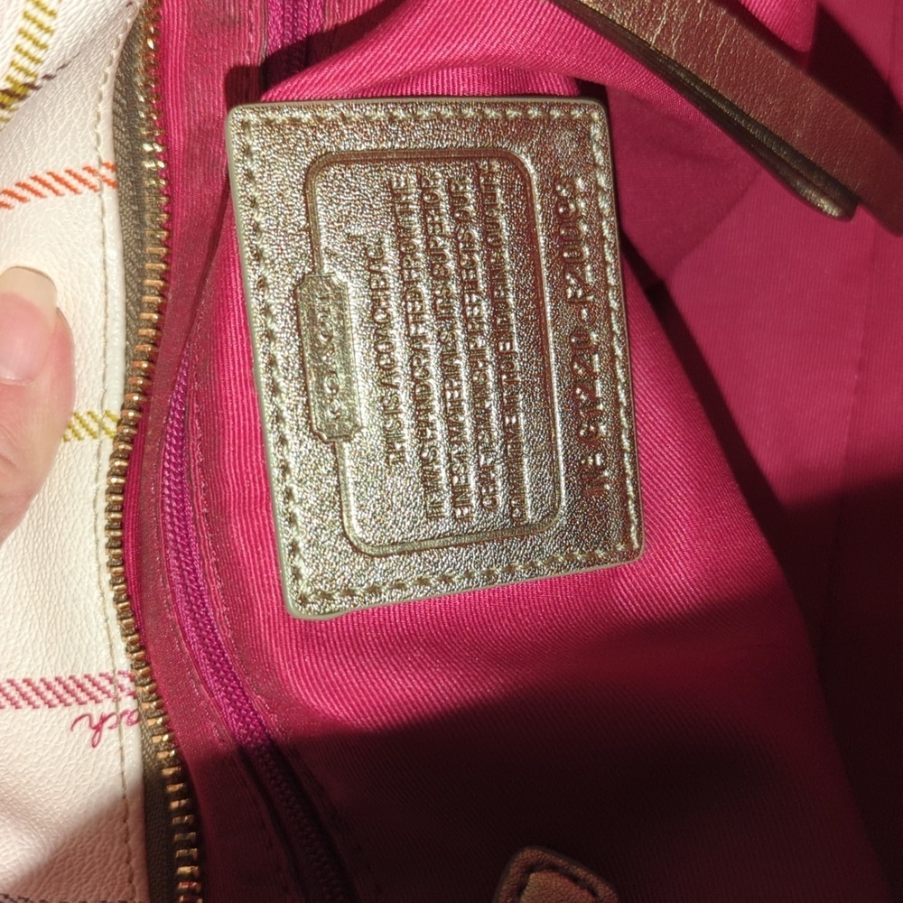 Coach Tattersall purse with Callouts Leather Needs Some Painting - Picture 8 of 12